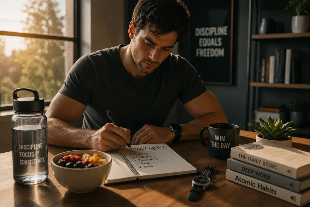 Simple daily discipline routine for men focused on consistency and productivity