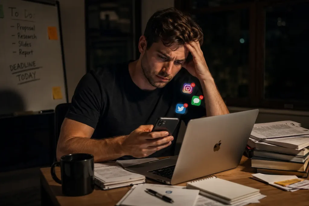 Why Men Struggle With Discipline because of distractions and instant gratification